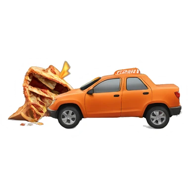 Car crashing into little caesars pizza place building sticker