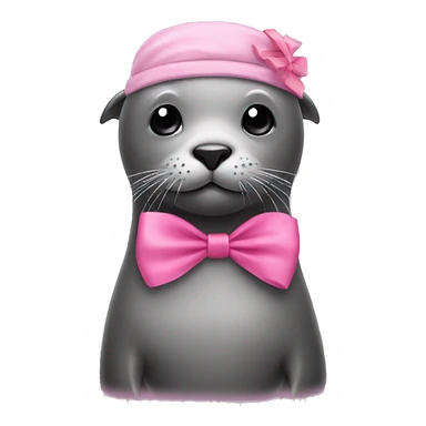 seal with a pink bow on head sticker