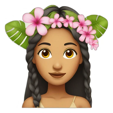 tahitian woman with flower in hair sticker