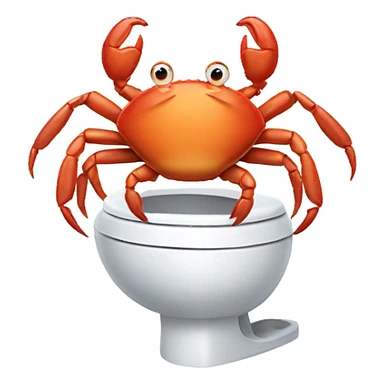 crab using the toilet sticker