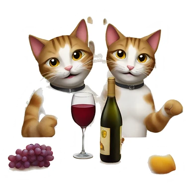 two cats drinking wine on vacation in tuscany sticker