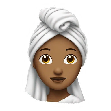 woman with towel on her head sticker