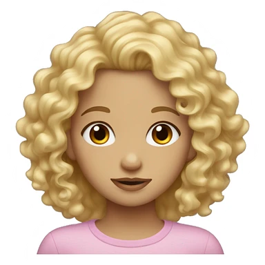 blonde curly hair girl with hazel eyes sticker