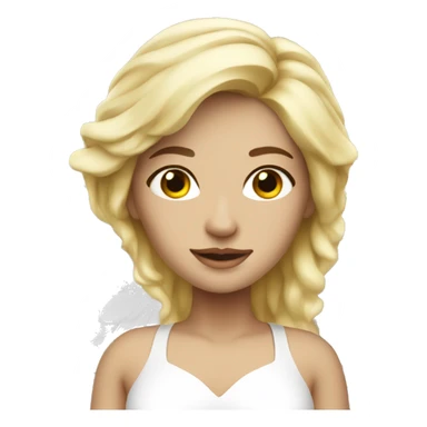 Woman with blonde hair in white dress and white wings-angel sticker