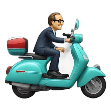françois hollande sur un scooter sticker