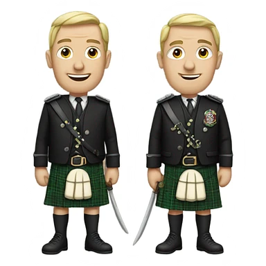 Two men in a kilt sticker