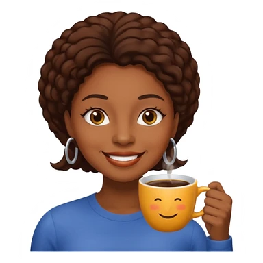 Black woman drinking coffee  sticker