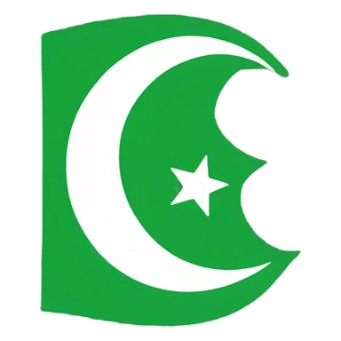 Green red flag with moon and star sticker