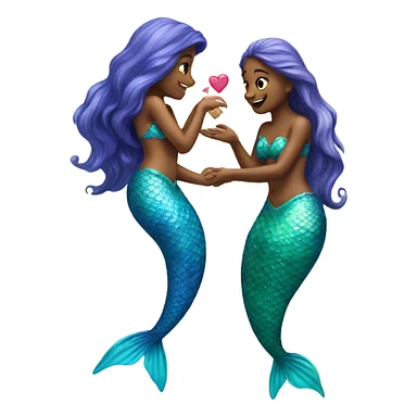two mermaids in love sticker