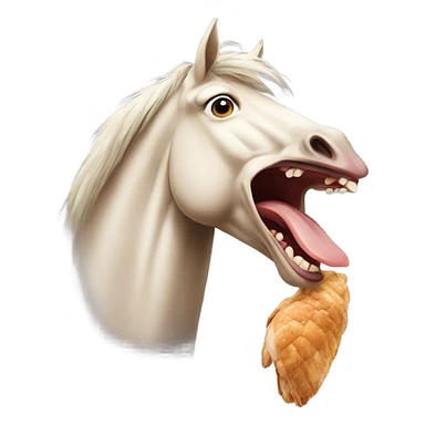 Horse eating chicken  sticker