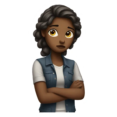 Girl sad and crossing arms  sticker