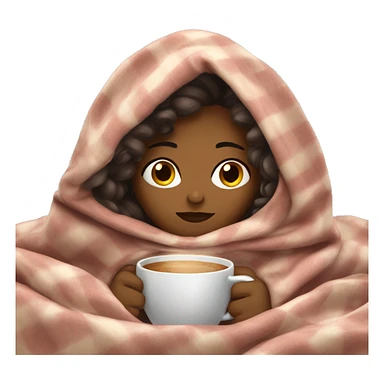 Cooper girl inside a blanket sipping coffee eyes closed sticker
