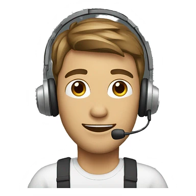guy with a headset sticker