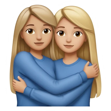 dark blonde girl with highlights and blowout hugging blonde girl with straight hair sticker