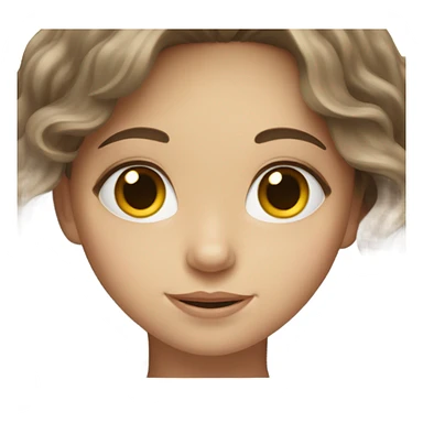 Pale brunette girl with hazel eyes and wavy hair sticker