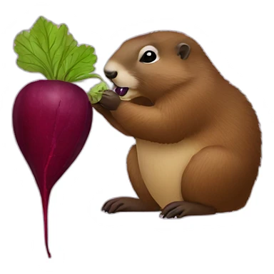 a marmot drinking a beet sticker