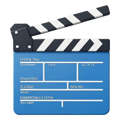 minimalist blue and white film clapperboard, geometric shapes only sticker