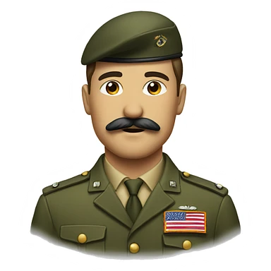 Man with mustache and in military gear  sticker