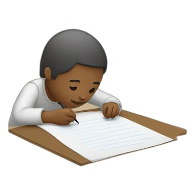 Person writing on paper sticker