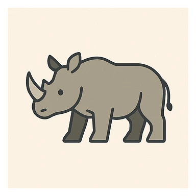 Flat design style rhinoceros sticker