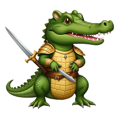 Medieval warrior crocodile and mouse sticker