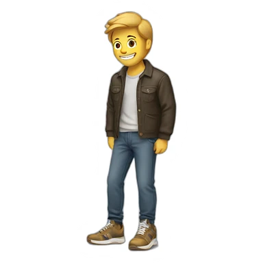 man shines his shoes sticker