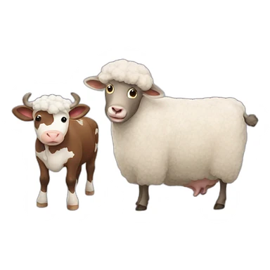Cow and sheep sticker