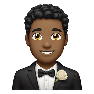 groom with light skin, black hair and hazel eyes sticker