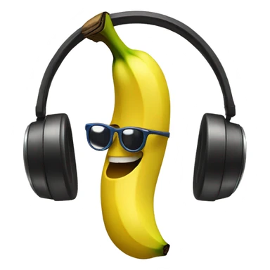 a banana with headphones sticker