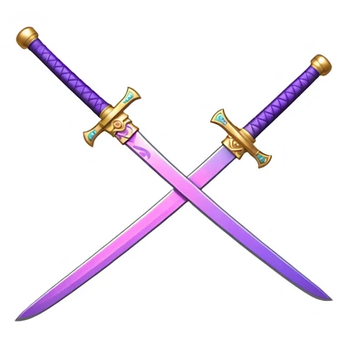 glitter purple and pink katana sticker