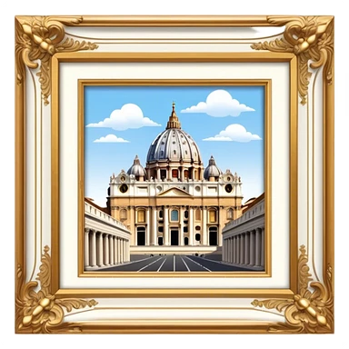 Cinematic Realistic St. Peter's Basilica Landmark Emoji, depicted with majestic, ornate architecture rendered with lifelike detail and regal lighting. sticker