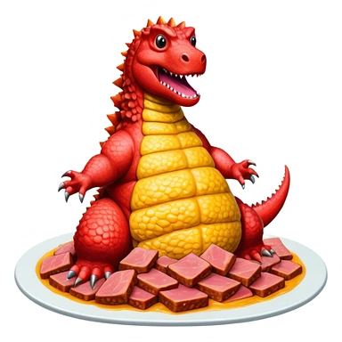 SPAM meat godzilla slop art sticker