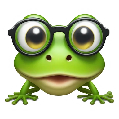 Frog with glasses with long tongue out sticker