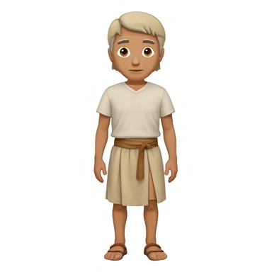 beige ancient man cloth skirt sticker