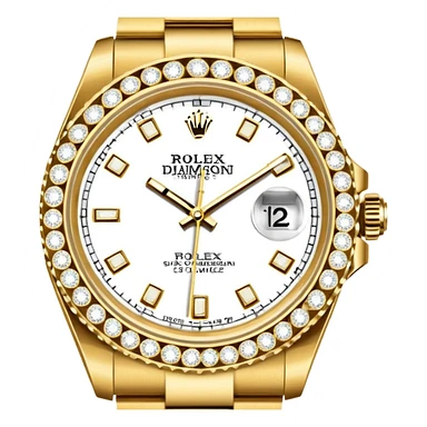 rolex z bransoleta wysadzana diamentami oraz z tarcza wysadzana diamentami sticker