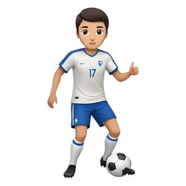 Soccer player with defense pose, short dark hair sticker