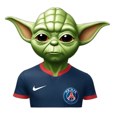 Yoda avec un t-shirt du paris saint germain sticker