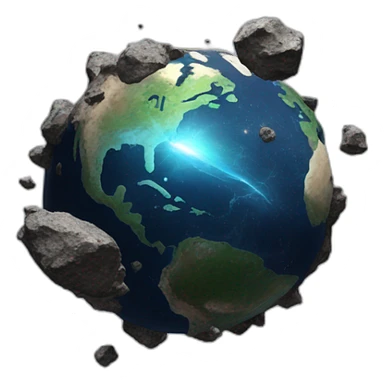 meteorite collides with the earth sticker