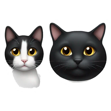 Two pet cats one is black and larger than the other which is a tuxedo cat sticker