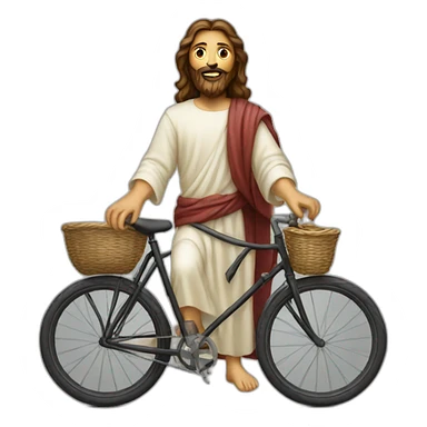 Jesus on the bicycle sticker