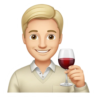 smiling man with wine glass sticker
