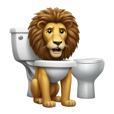 A Lion smoking on the toilet  sticker