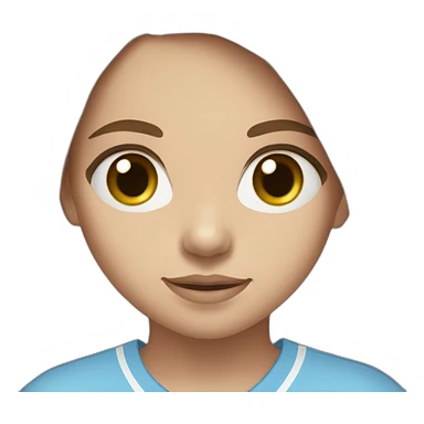 young girl with long brown hair and eyes wearing Manchester City football shirt sticker