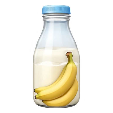 baby Milk bottle with banana tag sticker