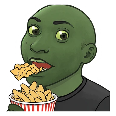 Black guy eating watermelon and chiken wings sticker