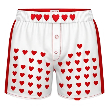 dungeon crawler carl's boxer shorts: white men's boxer shorts with print pattern of small red hearts sticker