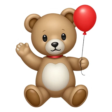 Niedliches gespenst in teddybärform mit einem luftballon in der hand sticker