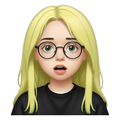 billie eilish with glasses singing  sticker