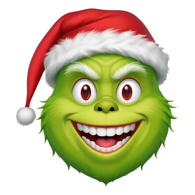 The Grinch with a Santa hat emoji sticker