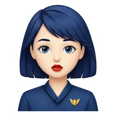 Navy blue kiss, navy hair sticker